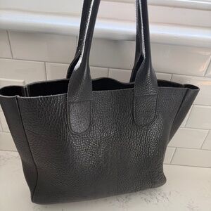 Timeless Genuine Leather Bracelet Indie Designer Tote - black, soft, durable